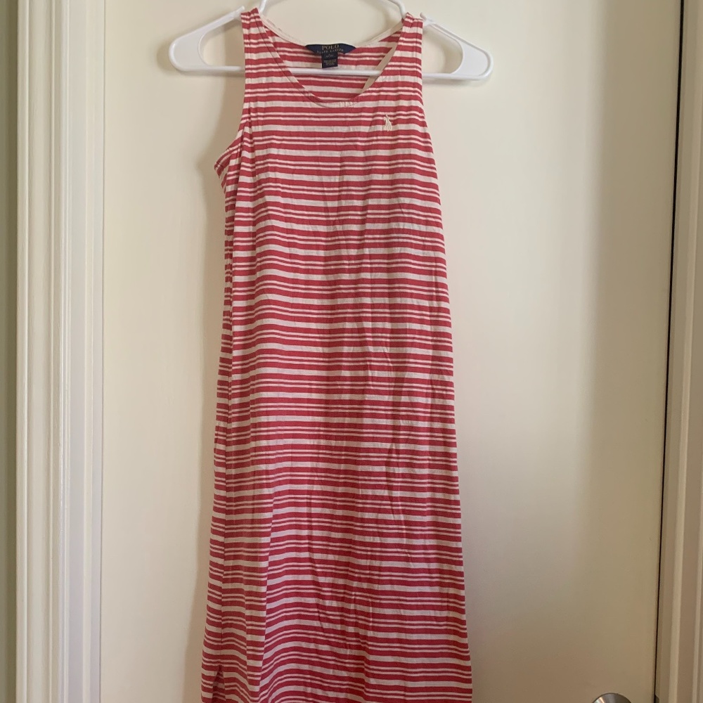 Polo Ralph Lauren Red and white Striped Maxi Dress
